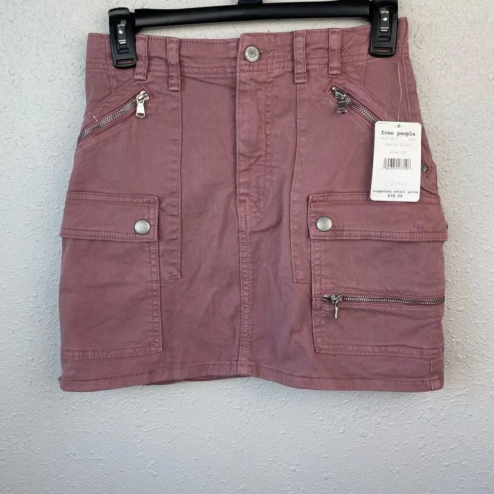 NWT We The Free Dusty Lilac Mini Skirt Size 25